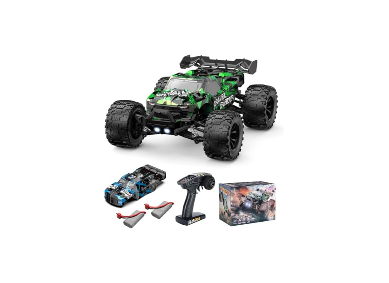 Itefdtutne 1:14 Brushless Remote Control Cars, Max 60mph Off-Road All Terrain Electric RC Truck, 4WD RC Monster Truck with 2.4 GHz Remote Control and 2  Lipo Batteries