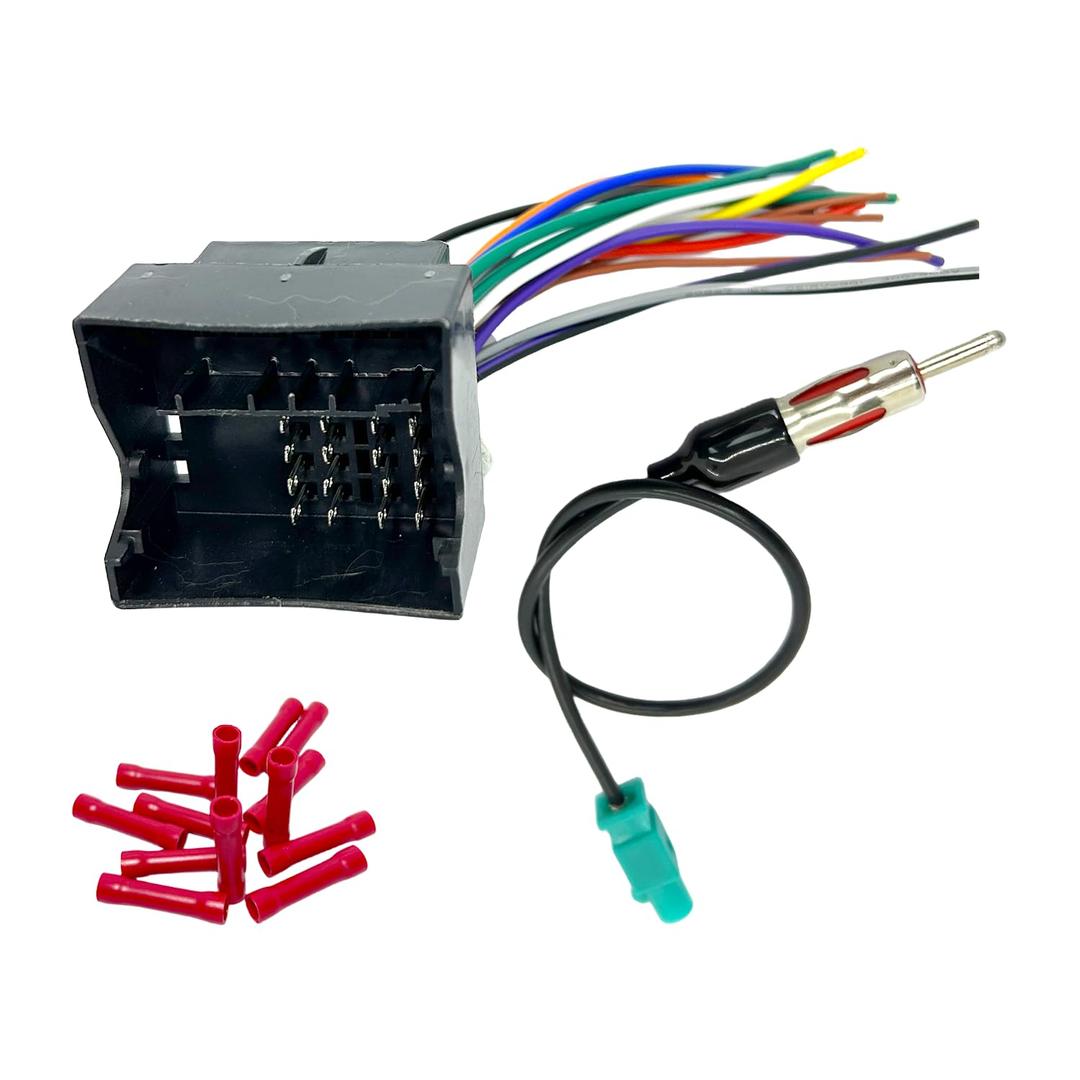 Car Stereo Wiring Harness with Antenna Adapter for Mercedes-Benz 2007-2015 BMW 2002-2011 Volkswagen 2003-2015 Audi 2002-2010 Aftermarket Radio CD Player Installation Wire Cable Kit