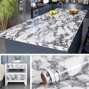 Livelynine 197x24 Inch Marble Contact Paper Peel and Stick Countertops for Kitchen Waterproof Granite Countertop Paper Marble Wallpaper Granite Paper for Furniture Desk Cover Bathroom Vanity Wide