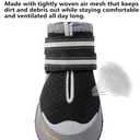 QUMY 4PCS Dog Boots for Large Dogs, Medium Dog Shoes & Paw Protectors for Hot Pavement, Summer Heat Protection, Mesh Breathable Nonslip Dog Booties for Hardfloors, Walking Running Hiking Black Size 4