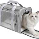 Cat Carrier Soft, Dog Carriers for Small Dogs/Large Cats (Up to 16lbs), with High Breathability, Shoulder Strap, Removable Pad, Pet Carrier Airline Approved, for Home Outdoor Travel (Gray)
