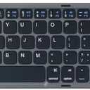 Portable Wireless Folding Bluetooth Keyboard with Touchpad, Black, Mini Rechargeable, Compatible with iPad, Tablet, iPhone, Windows & Android (Silver)