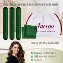 Heatless Hair Curler Heatless Curls Overnight Heatless Blowout with Luxury Cloth Bag Silk Scarf, Curling Rod Headband to Sleep in No Heat Curling with (Green, 3Rods)