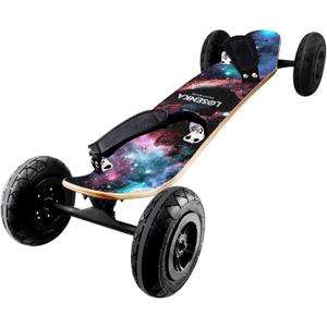 MountainBoard All Terrain Skateboard Kiteboard Cross Country Mountainboard Big Wheel Downhill Longboard All Terrain Longboard Kite Board with Bindings for Cruising and Downhill