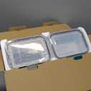 8 Pack 36oz Large Glass Meal Prep Containers with lids, Glass Food Storage Containers with Leak Proof Snap Lock Lids , Airtight Bento lunch Boxes, Kitchen Storage, Oven, Freezer and Dishwasher Safe (Black)