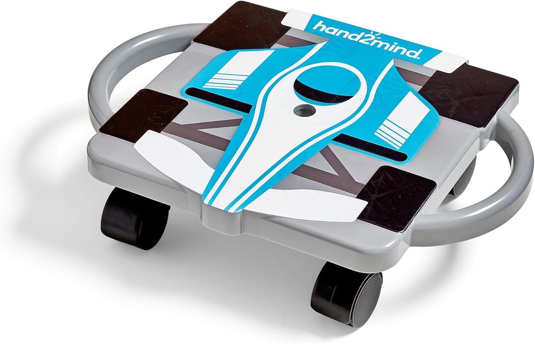 hand2mind Blue Indoor Scooter Board with Handles, Sit Down Floor Scooter