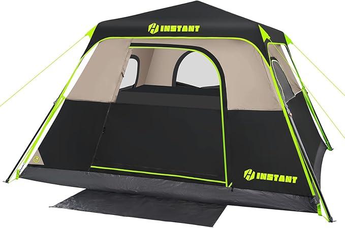 4/6/8 Person Instant Tent, Waterproof Pop Up Tents for Camping with Rainfly, 60 Seconds Easy Setup, Automatic Cabin Tent for Family Camping with Expandable Carry Bag & Upgraded Ventilation
