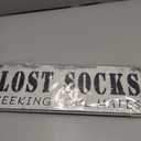 Maida Laundry Room Wall Décor Accessories Canvas Bag Basket Lost socks Funny Wood Sign Organization