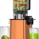 Cold Press Juicer, 5.8" Wide Feed Chute Juice Extractor Machine with 400W, High Juice Yield, Slow Masticating Juicer for Whole Vegetables & Fruits, Stainless Steel
