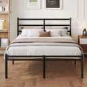 Yicensen Full Size Bed Frame with Headboard and Footboard, 14 Inch Metal Platform Full Bed Frame with Steel Slat Support, No Box Spring Needed, Noise Free, Easy Assembly, Black