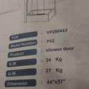 Bathtub Door 3/16 in (5mm) Tempered Glass Panel, Tub Shower Door Extendable 180 Foldable Hinged Bathtub Glass Door Screen with Easy-clean Coating (Matte Black, 44"W x 57"H)