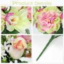 Briful Artificial Flowers Bouquet - 2 Pack Faux Silk Floral Arrangement Fake Carnations Roses Orchid Mixed Flower for Home Office Room Vase Memorial Grave Outdoor Decor