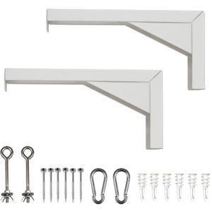 Elite Screens 12" White Projector Screen L-Brackets, Reinforced Single Metal Welded Construction, Wall or Ceiling Mount - Includes Hooks and Hardware, Model: ZVMAXLB12-W