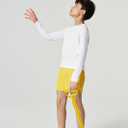 Ewedoos UPF50+ Boys Swim Shirt Rash Guard Long Sleeve Quick Dry Sun Shirts Kids Boys Fishing Shirt for Summer Outdoor (Small, White)