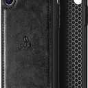 2 x ONES for iPhone Xs Max PU Leather Case Four Corner Airbags Anti-Fingerprint TPU Bumper Non-Slip Wireless Charging Sturdy Impact Absorb Shockproof Hard Cover - Black