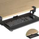 XINLEI Keyboard Tray Under Desk Large C-Clamp 25.6” (30” Including Clamps) x 11.8” Slide-Out Platform Computer Drawer Pull Out Keyboard & Mouse Tray Black DSF4