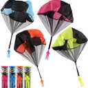 2 x 4PCS Free Throwing Parachute, Outdoor Toss It Up Flying Toys for Kids, No Assemble or Batteries Required
