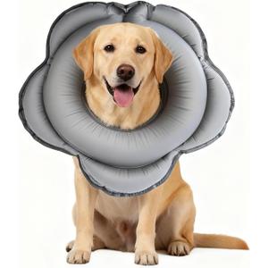 Dog Cone Collar for Large Dogs, Soft Inflatable Dog Donut Alternative After Surgery, Adjustable Protective Pet Recovery Collar, Donut Recovery Collar Prevents Licking for Dogs (Gray, L)