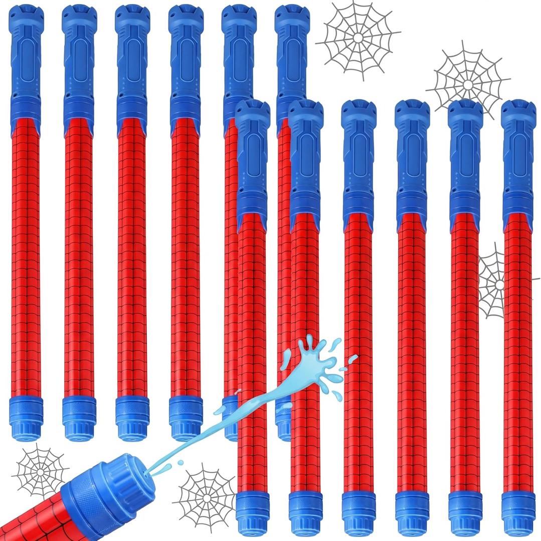 12 Pack Spider Water Blaster 15.75 in Water Shooter Blasters  Party Favors for Kids Summer Birthday Outdoor Swimming Pool Backyard Beach Summer Games