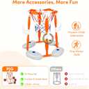 PJG Pool Basketball Hoop, 2-in-1 Floating Poolside Basketball Ring Game Football for Kids Ages 3-12, Outdoor Summer Swimming Pool Party Water Toy for Family Adults Boys Grils Birthday Gift (Orange)