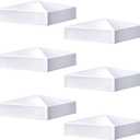 Taiyin 6 Pcs Pyramid White PVC Vinyl Post Top Caps, Fence and Deck Post Caps for Vinyl Fence Posts (6 x 6 Inch)