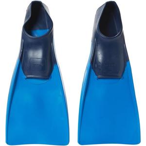 Sporti Adult-Kids Swim Fins for Pool Lap Swimming - Long Floating Fins for Swimming & Snorkeling - Swim Flippers for Training (M 8-9 / W 9-10, Blue-Navy)