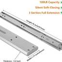 LONTAN 10 Pairs Soft Close Drawer Slides 18 inch SL4502S3-18 Ball Bearing Full Extension Dresser Drawer Glides Side Mount Heavy Duty Kitchen Cabinet Rails 100lb Capacity