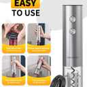 CIRCLE JOY Rechargeable Electric Wine Opener Set 8-in-1 Stainless Steel Automatic Wine Bottle Opener Gift Set w/Electric Wine Aerator Pourer, Foil Cutter, Wine Drip Ring, Vacuum Pump & 2 Wine Stoppers