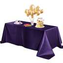 Horbaunal Purple Satin Tablecloth 60 x 120 Inches Rectangle Table Cloth Bright Silky Table Cover Overlay Dining Tablecloths for Wedding Party Banquets