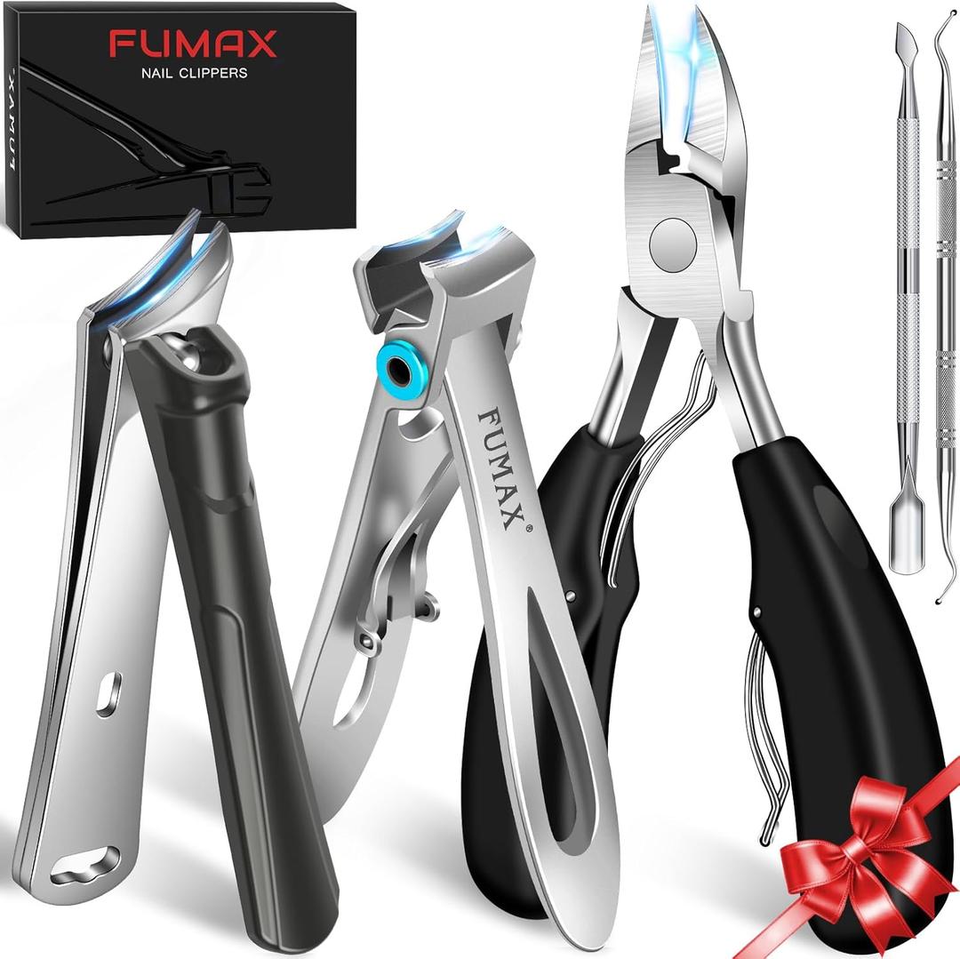 Toenail Clippers for Seniors Thick Ingrown Toenails, Large Nail Clippers for Men Thick Nails, 2026 Heavy Duty Sharp Slanted Nail Cutter, Wide Opening, Long Handle, Nail Clipper Set Gifts for Men Women