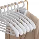 Plastic Clothes Hanger, Extra Thick Plastic Wide Shoulder Adult 360 Degrees Rotate Slip Resistant Standard Clothing Hanger Ideal for Everyday Use White 10 Pack, 16.7L X 1.3W X 7.8H