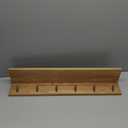 Wall Hooks with Shelf Oak Wood Coat Rack Shelf Wall Mounted, Entryway Shelves with 6 Metal Hangers for Clothes Hats Towel for Bathroom, Bedroom, Living Room (Natural, 27.5 inches)