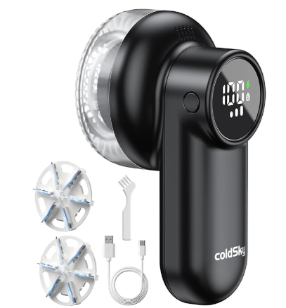 Fabric Shaver, Rechargeable Lint Shaver with Digital Display, Electric Portable Sweater Shaver with 6Leaf Blades and Safety Lock, 3Speeds Lint Remover to Remove Pilling for Clothes, Couch, Furniture