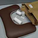 JODSONE U-Shaped Brown Arm Rest for Nails Tech with Rotating 360Built-In Phone Holder and Adjustable Nail Arm Rest Detachable Manicure Hand Rest for Salon Design