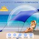 Beach Tent Sun Shelter UPF50+ with Sandbags, Sand Shovel & Windproof Poles - Portable Pop Up Canopy for Beach, Camping, Picnics, Backyard & Fishing (Royal Blue,6.9x6.5FT)