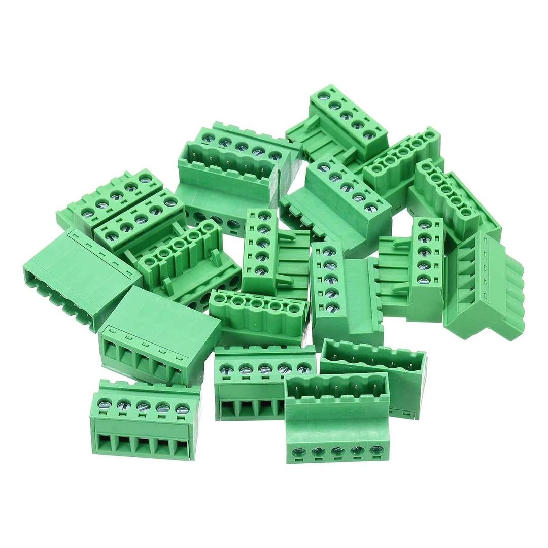 3 x MECCANIXITY 10PCS 5-Pin PCB Mount Screw Terminal Block Connectors 5.08mm/0.2inch Pitch Circuit Board Connectors for Home Appliances, Industrial Project