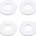 Wall Split Flange Escutcheon Plate for 1.7 Inch Pipe 4Pcs White, ABS Round Hole Cover, 4.13 Inch Self-Adhesive Pipe Cover, Water Pipe Wall Hole Decoration for Laundry Bathroom Kitche