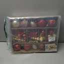 SHareconn 80pcs Christmas Balls Ornaments Set, Contemporary Light Luxury Gift Set, Shatterproof Plastic Decor for Xmas Tree Holiday Wedding Party Decorations with Hanging Strings, Red and Gold