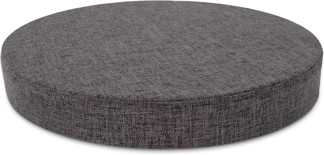 Tromlycs 14 Inch Round Bar Stool Cushion Non-Slip Foam Seat Pad Removable Cover for Circle Chairs (14x14 Inches, Gray)