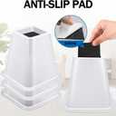 ANNKUT 6 Inch Heavy Duty Bed Risers, Furniture Risers for Desk, Chair, Table or Sofa, Couch Lift Risers, Supports up to 2200 lbs per Leg(4 Pack White)