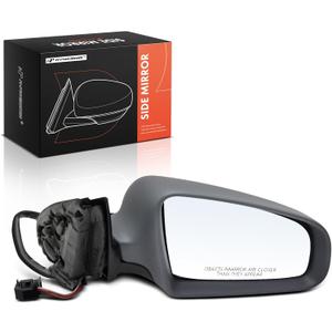 A-Premium Passenger Side Power Door Mirror - Compatible with Audi A4/A4 Quattro 2002-2008, RS4 2007-2008, S4 2004-2008 - Heated Manual Folding Black Outside Rear View Mirror - Replace# 8E1858532AA01C