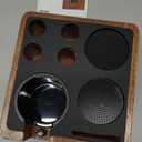 Espresso Tamping Station, Adjustable Height Tamper Station, Multifunctional Espresso Station Fit for 51-58mm Espresso Accessories, Wooden Tamper Station, 9 in 1 Tamping Station (Upgraded Red, 51mm-58mm)