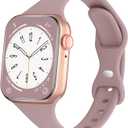 Sport Slim Silicone Bands Compatible for Apple Watch Band 38mm 42mm 40mm 44mm 41mm 45mm 46mm 49mm, Thin Narrow Replacement Strap Wristband for iWatch Series 11/10/9/8/7/SE/6/5/4/3/2/1/Ultra Women Men
