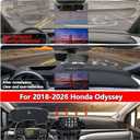 WAYIDSS Dash Cover Compatible with Honda Odyssey 2018-2026 Minivan Dashboard Cover Mat (with HUD) Non-Slip Pad Carpet Sunshield Protector with HUD Accessories Custom Fit for Honda Odyssey