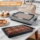 Black Sheet Cake Pan with Lid, 2-Pack 15"10"2" Deep Jelly Roll Pan, Nonstick Ceramic Coating, PFOA & PTFE Free, Oven Safe 450F, for Texas Sheet Cake, Brownies, Potluck