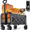 360lbs Foldable Wagon Cart Collapsible - Heavy Duty All-Terrain Portable Lightweight Folding Utility Carts with Wheels, Large Capacity Portable Grocery & Beach Trolley for Shopping, Camping and Sports