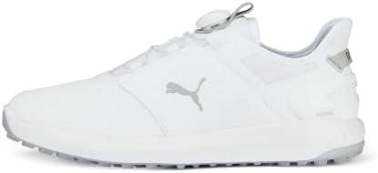 PUMA Men's Ignite Elevate Disc Golf Shoe, White Silver, 10