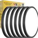 15.8 Inch 6PK LED Flush Mount Ceiling Light, 32W, 3480LM, 3000K/4000K/6000K CCT Selectable, Black Ultra-Slim Low Profile Round Flat Panel Light for Bedroom, Kitchen, Hallway