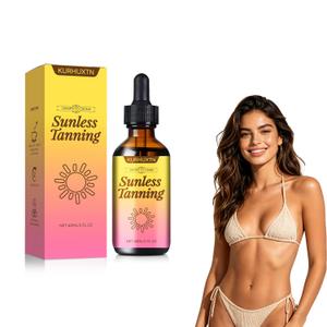 2 x Sunless Tanning Drops to Drink, Natural & Organic Ingredients, Moisturizing Bronzing Tanner for Face & Body (1PC)