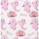 Halloween Ghosts Pink Crib Sheets Soft Breathable Fitted Baby Crib Sheets Mattress Cover for Girl Boys, 52" x 28" x 9" (Multicolor-1)